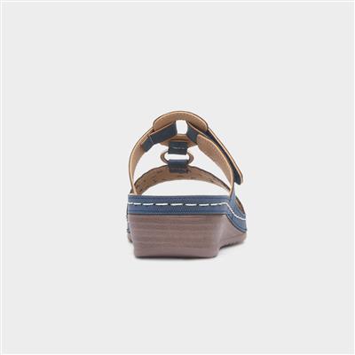Womens Navy Mule Sandal