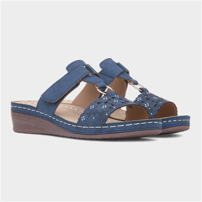 Womens Navy Mule Sandal