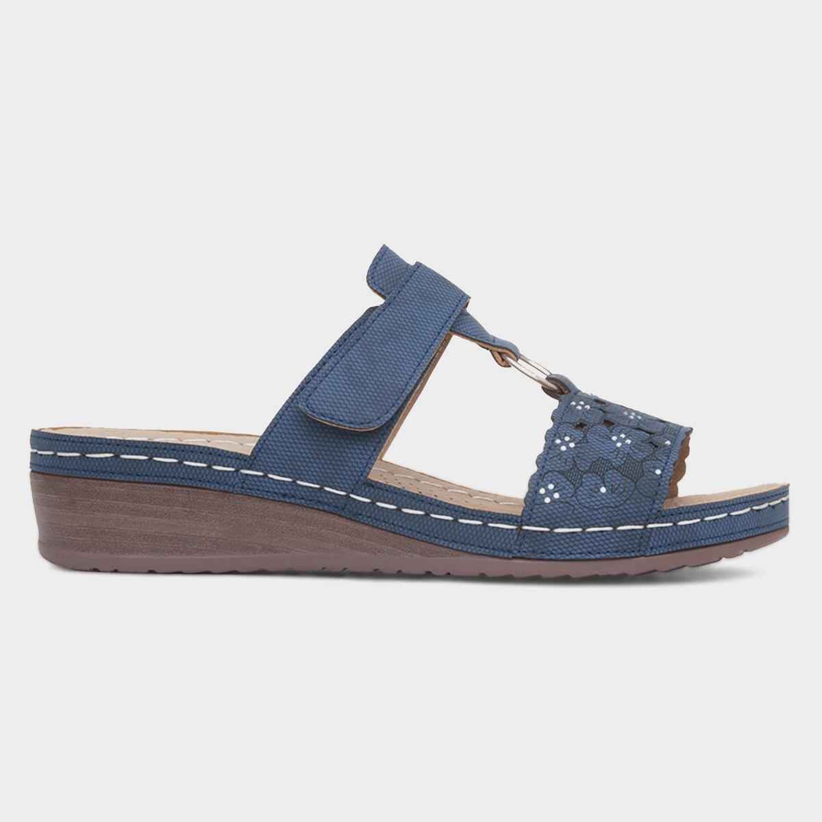 Womens Navy Mule Sandal