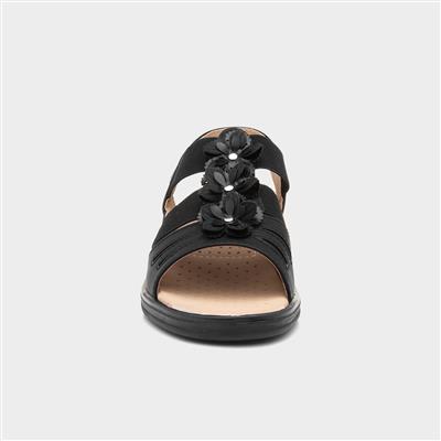 Womens Black Comfort Sandal