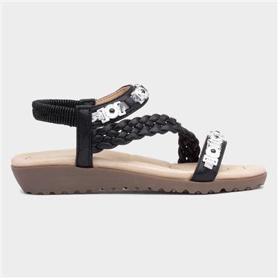 Skylar Womens Black Gem Sandal