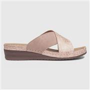 Lilley Sandra Womens Nude Wedge Mule Sandal (Click For Details)