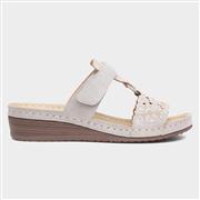Lilley Womens Grey Easy Fasten T-Bar Mule Sandal (Click For Details)