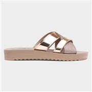 Lilley Womens Rose Gold Crossover Mule Sandal (Click For Details)