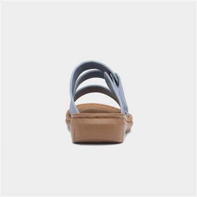 Womens Blue Mule Sandal