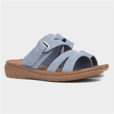 Womens Blue Mule Sandal