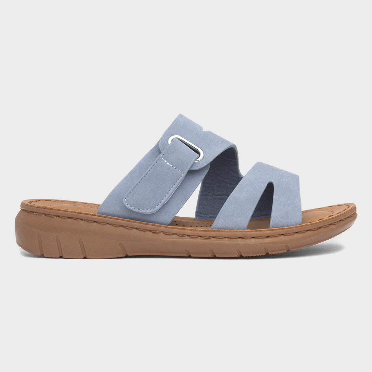 Womens Blue Mule Sandal