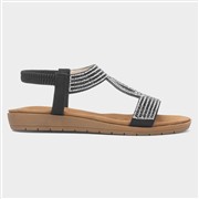 Lilley Womens Black Diamante Sandal (Click For Details)