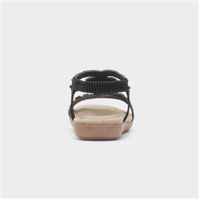 Sapphire Womens Black Beaded Strappy Sandal