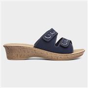 Softlites Womens Navy Wedge Diamante Mule Sandal (Click For Details)