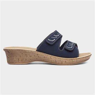 Shelia Womens Navy Mule Sandal