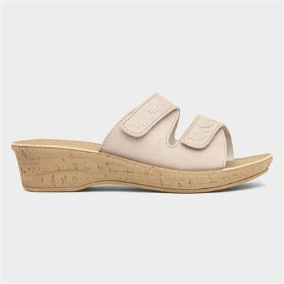 Sheila Womens Beige Mule Sandal