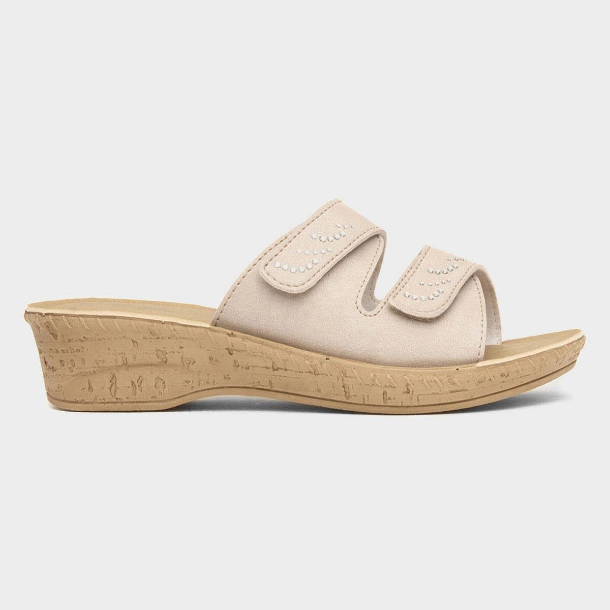 Womens Beige Mule Sandal