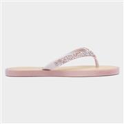 Lilley Skye Womens Nude Diamante Flip Flops (Click For Details)