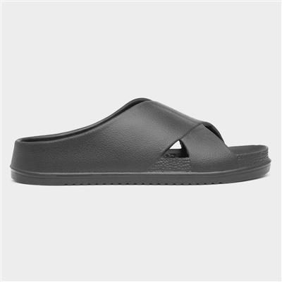 Womens Suri Black Cross Over Mule Sandal