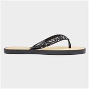 Lilley Skye Womens Black Diamante Toe Post Sandal (Click For Details)