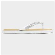 Lilley Skye Womens White Diamante Toe Post Sandal (Click For Details)