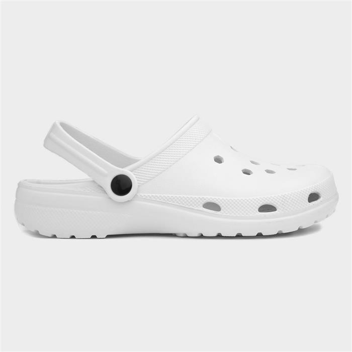 Womens White Slip On EVA Clog