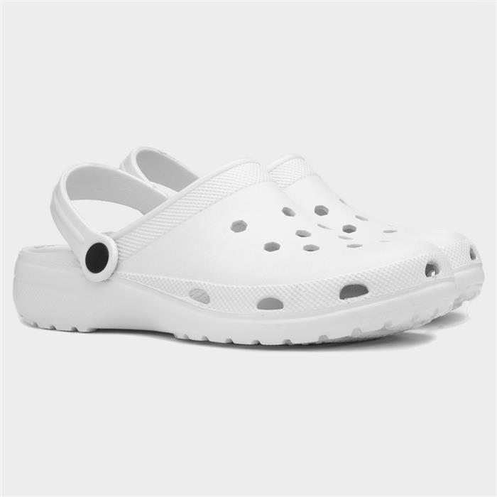Womens White Slip On EVA Clog