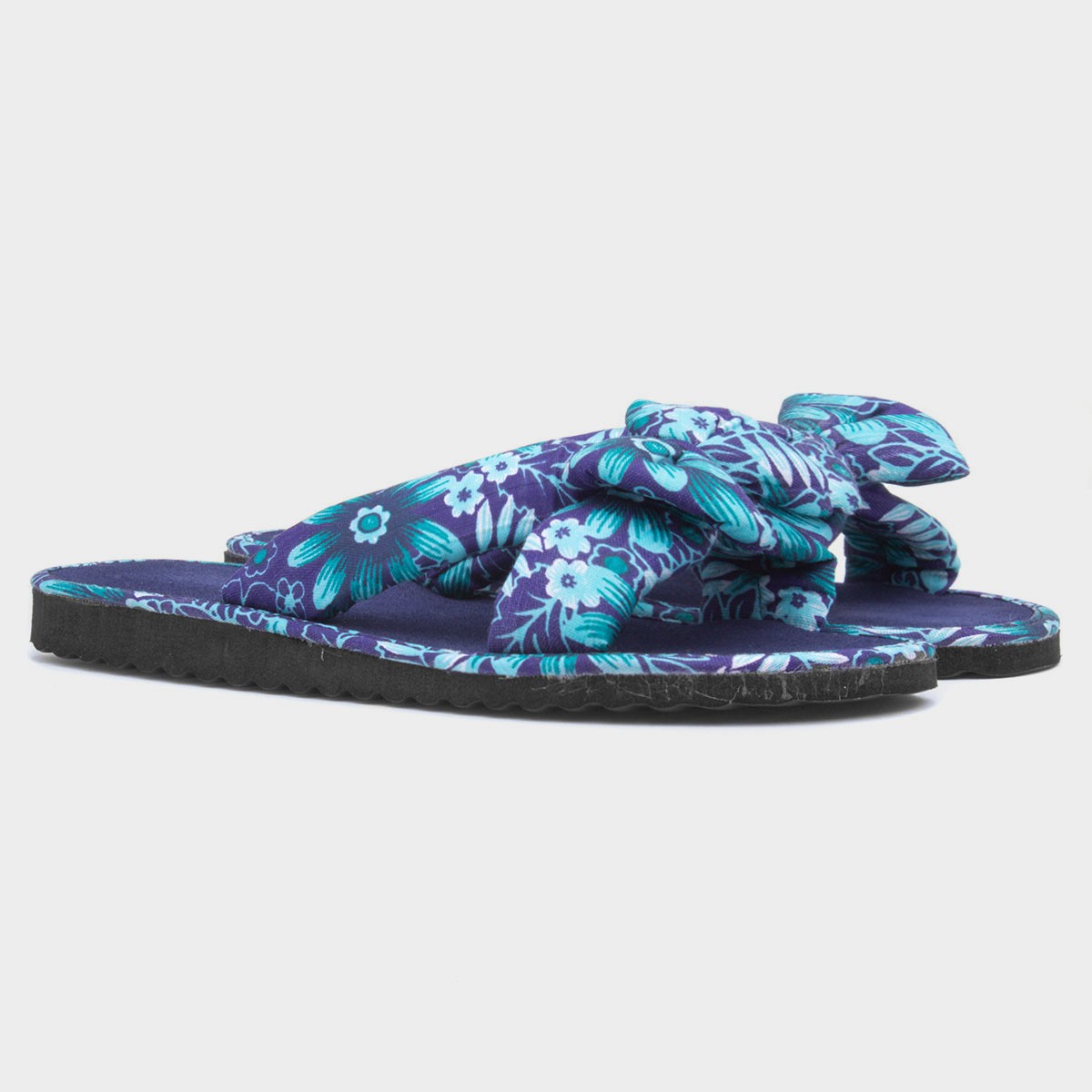 Sadie Womens Blue Floral Beach Mule-198087 shoezone