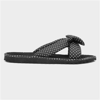 Sadie Womens Black Polka Dot Beach Mule