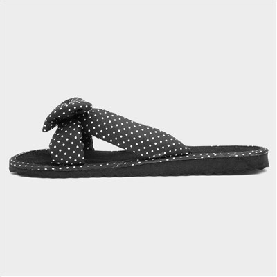 Sadie Womens Black Polka Dot Beach Mule