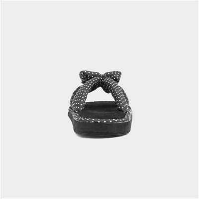 Sadie Womens Black Polka Dot Beach Mule