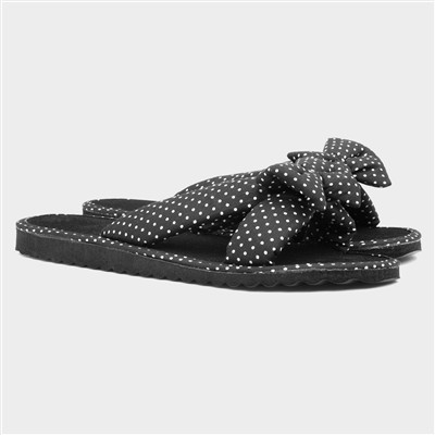 Sadie Womens Black Polka Dot Beach Mule