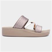 Lilley Womens Taupe Glitter Wedge Mule Sandal (Click For Details)