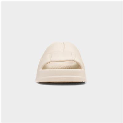 Womens Cream Chunky Slider