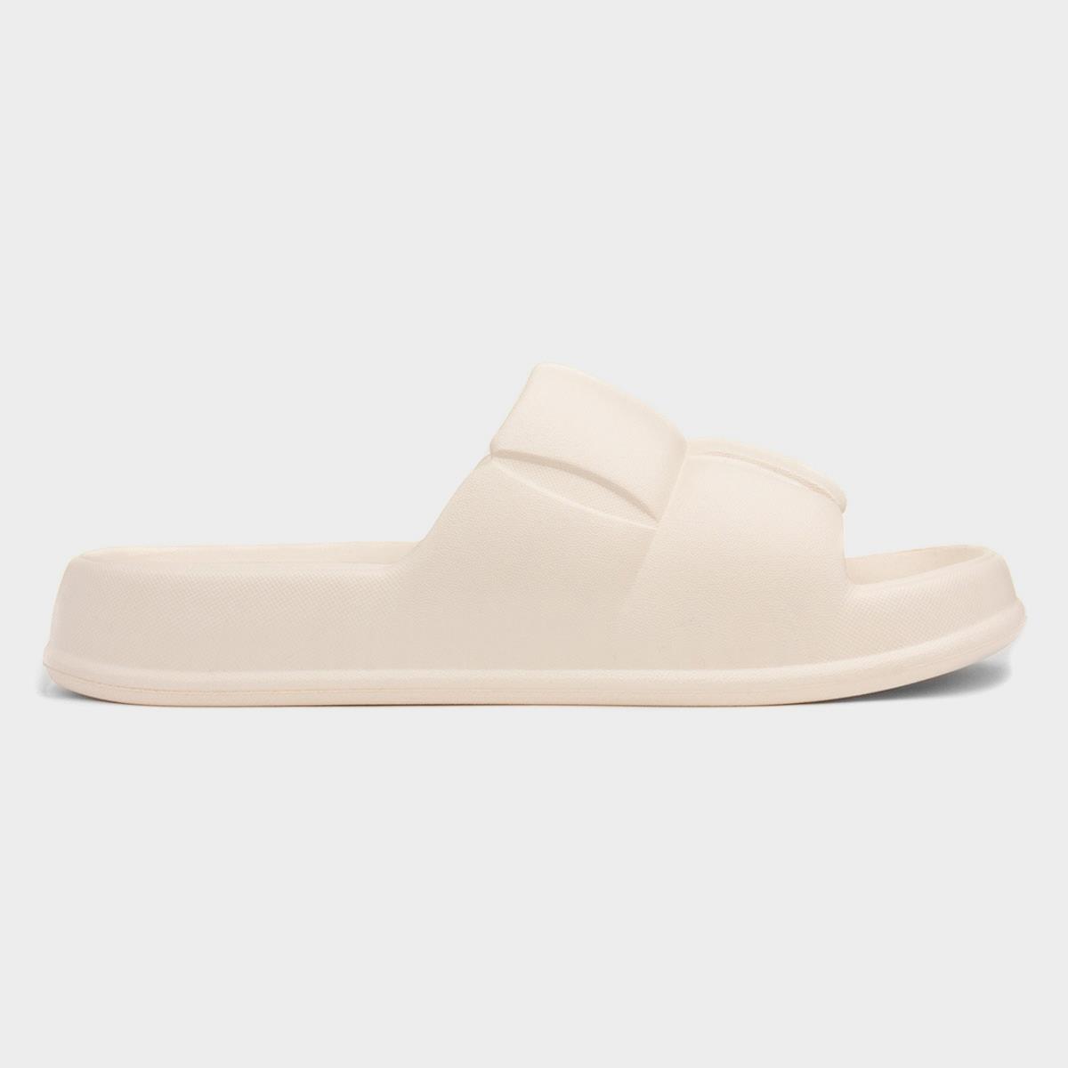 Womens Cream Chunky Slider