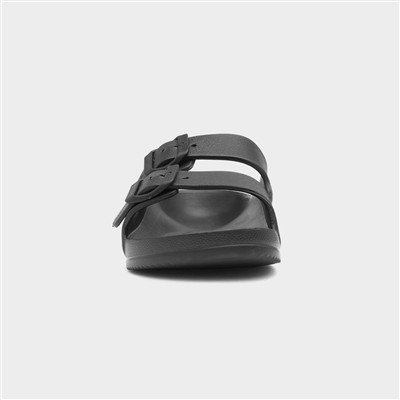 Womens Black Double Buckle EVA Sandals