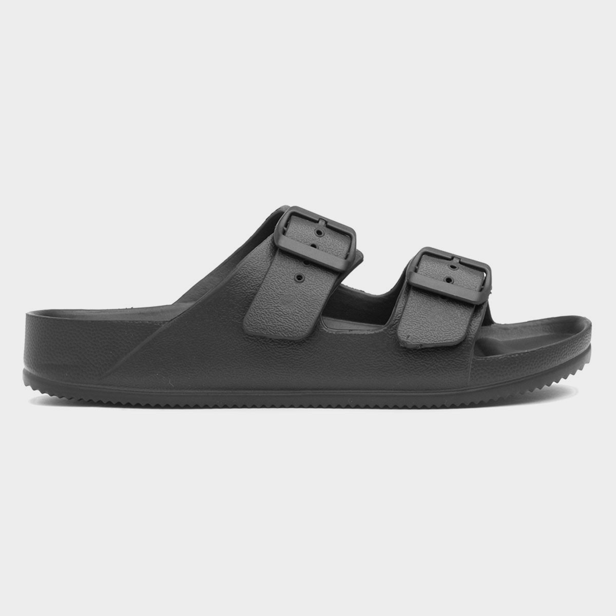 Womens Black Double Buckle EVA Sandals