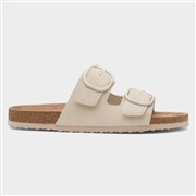 Lilley Womens Cream Double Buckle Mule Sandal (Click For Details)