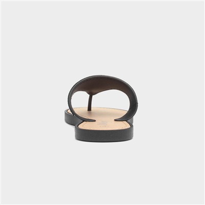 Women's Black Diamante Toe Post Sandals