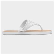 Lilley Star Womens White Diamante Toe Post Sandal (Click For Details)