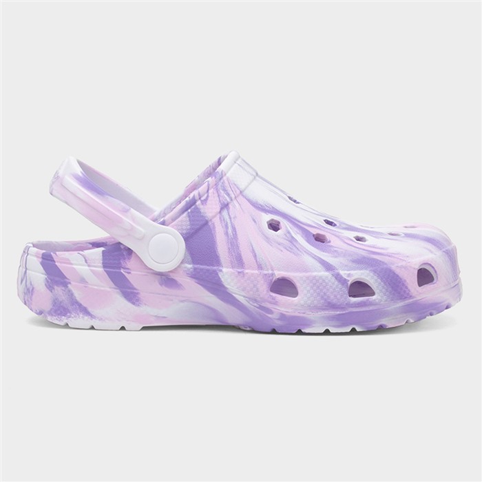 Womens Purple Marble Slip On EVA Clog