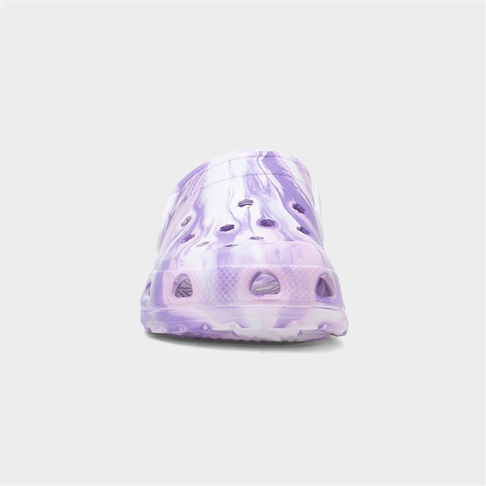 Womens Purple Marble Slip On EVA Clog