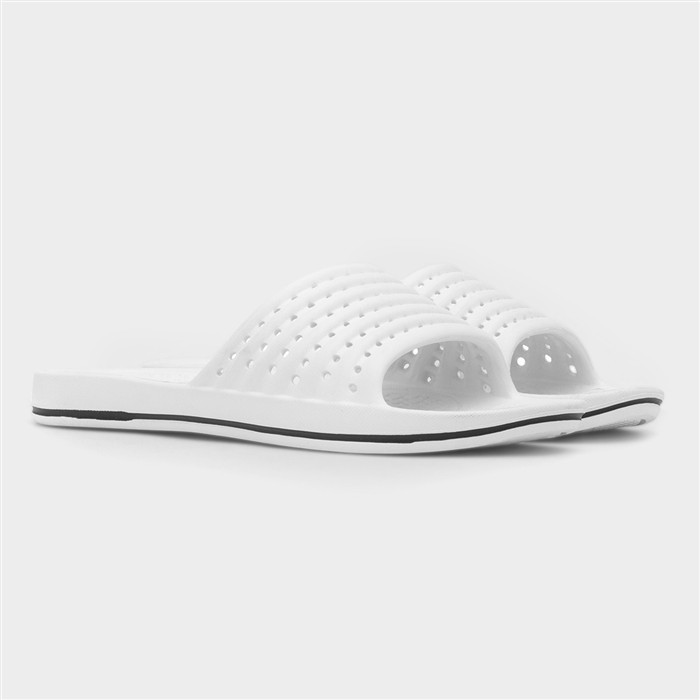 Womens White EVA Sliders