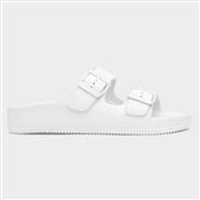 Shelly Womens White Double Buckle Sandal (Click For Details)