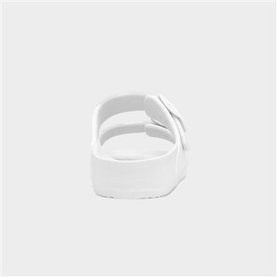 Shelly Womens White Double Buckle Sandal