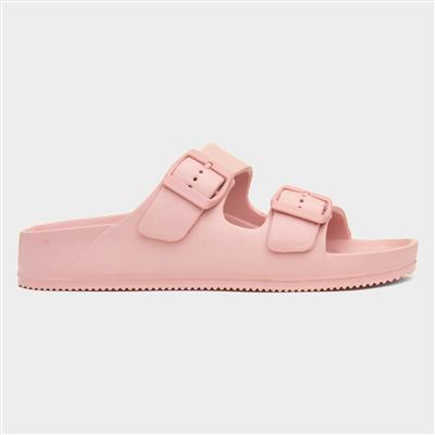 Shelly Womens Pink Double Buckle Sandal