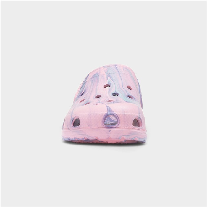 Womens Pink Marble Slip On EVA Clog