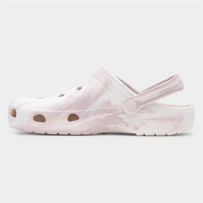 Womens Cream Marble Slip On EVA Clog