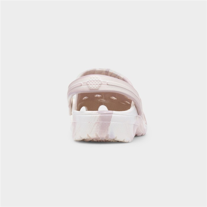 Womens Cream Marble Slip On EVA Clog