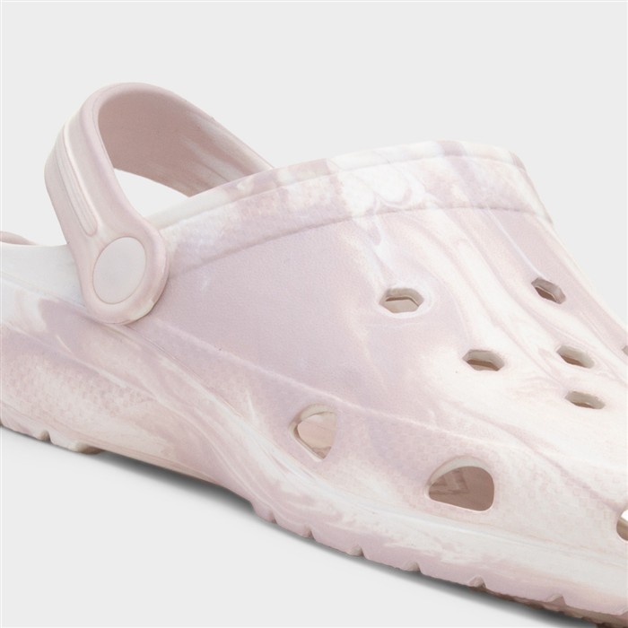 Womens Cream Marble Slip On EVA Clog