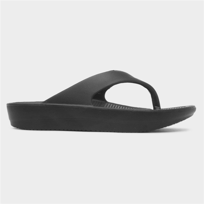 Womens Black Toe Post EVA Sandal