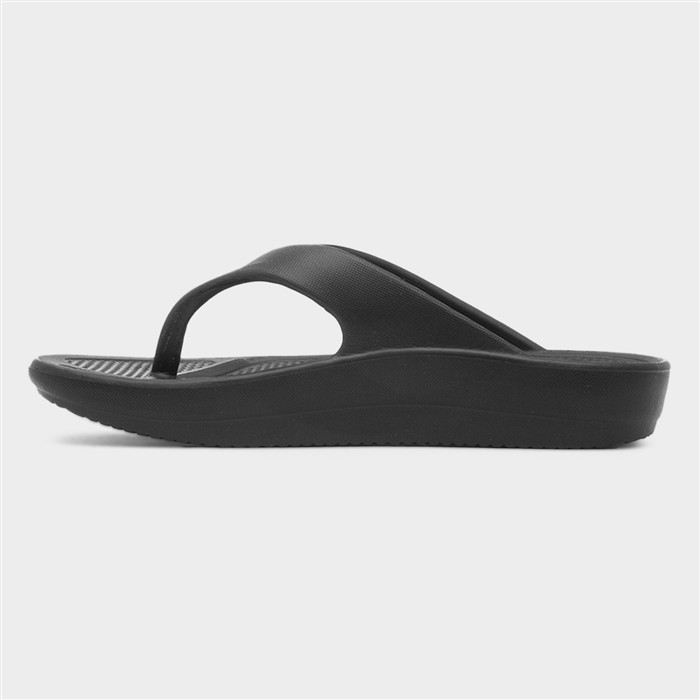 Womens Black Toe Post EVA Sandal