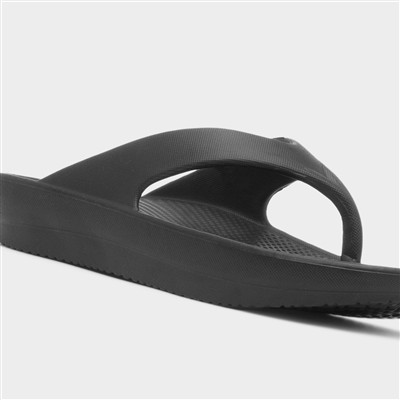 Womens Black Toe Post EVA Sandal