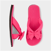 Womens Pink Bow Slip On Beach Mule Sandal (Click For Details)